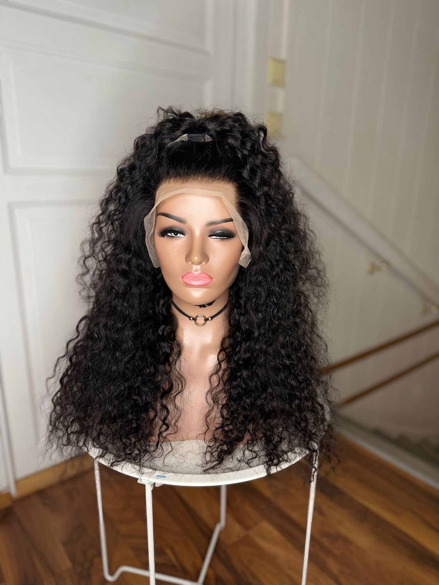 Kinky curly lace front-parykk